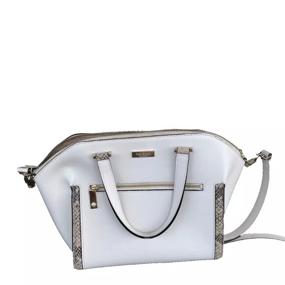 Kate Spade NY Savannah Parliament Structured Bag w snakeskin accents